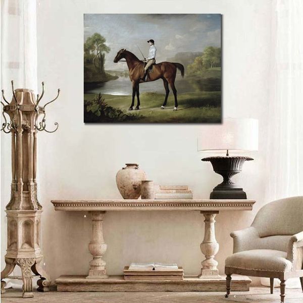 The Marquess of Rockinghams Scrub Realistico dipinto a mano su tela George Stubbs che dipinge cavalli Arredamento moderno della camera da letto