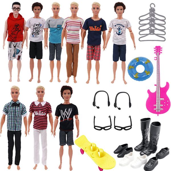 Puppen Ken Puppenkleidung Schuhe Zubehör Set Möbel Puppenhaus Passend für 118 Zoll Jungen-BJD Unsere Generation Weihnachtsgeschenke 230710