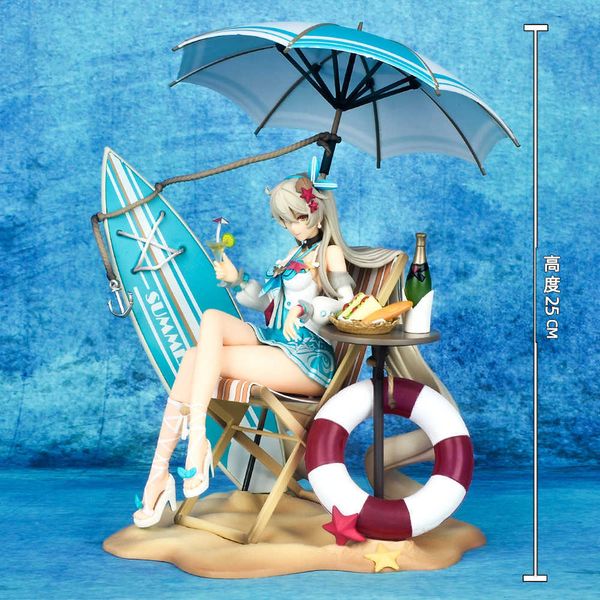 Figuras de brinquedo de ação encaixotadas 25cm jogo anime impacto kiana kaslana praia beleza figura de ação modelo brinquedos ornamentos coleção fãs presentes