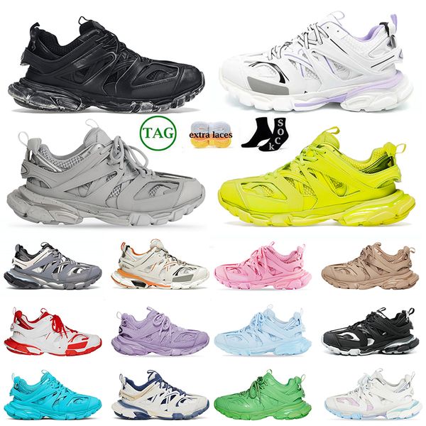 С коробкой 2023 бренда. Повседневная обувь дизайнер Mens Women Track 3 3.0 Sneakers Platform Sneakers Vintage Balencagas Shoes Tracks Runners Tess.S. Кожаные тренеры Gomma