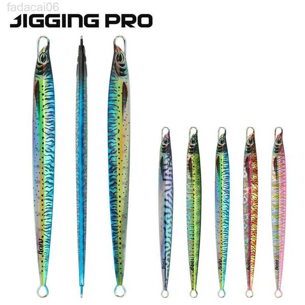 Iscas Iscas JIGGINGPRO 60g 80g 100g Impressão 3D Speed Jig Metal Jigging Isca Isca de Pesca Isca de Pesca em Água Salgada HKD230710