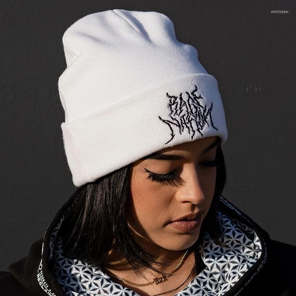 Berretti Y2K Cappello a maglia Pullover Capone per cappelli per lana Pullover Camionali grafici Hip-Hop Hip-Hop Street Punk Inverno Gothic Unisex