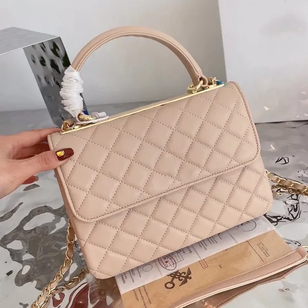 Sacos crossbody de designer de luxo feminino bolsa de alta qualidade preço de atacado bolsa de couro genuíno bolsa de ombro com aba pequena e grande treliça tamanho do diamante 25 cm