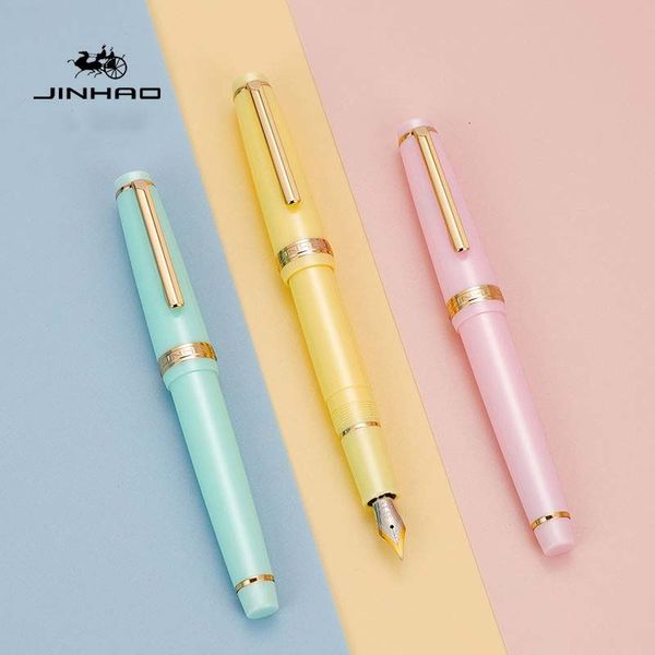 Фонтановые ручки Jinhao 82 ручка акриловая чернила спин золотой ef f nib elegante Business School Supplies Написание 230707