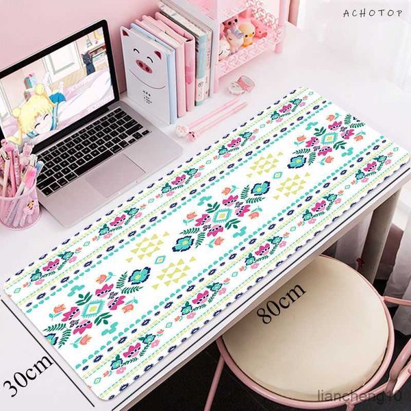 Almofadas de mouse de pulso Tapete bonito 80x30CM Arte tapete persa Grande teclado para jogos Mouse Pad Computador Gamer Tablet Mesa Mousepad com XL Office R230710