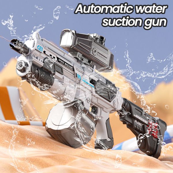 Gun Toys Electric Water High Tech Automatic Soaker Guns Giochi di grande capacità ad alta pressione per bambini Summer Toy 230710