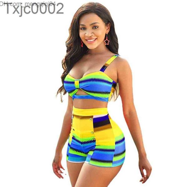 Roupas de banho femininas roupas de banho femininas, sutiãs esportivos, shorts, roupas de treino de marca de duas peças, roupas de praia finas e sexy de secagem rápida conjunto de biquínis Z230711