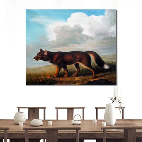 Retrato de um cachorro grande realista arte em tela feita à mão George Stubbs pintando cavalos decoração de quarto moderna