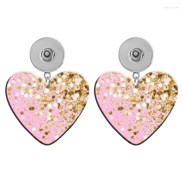 Brincos pendentes LOVE MOM Girassol Feliz Páscoa 12mm 18mm Botão de pressão Coração Acrílico Brinco Brinco DIY Jóias R1380