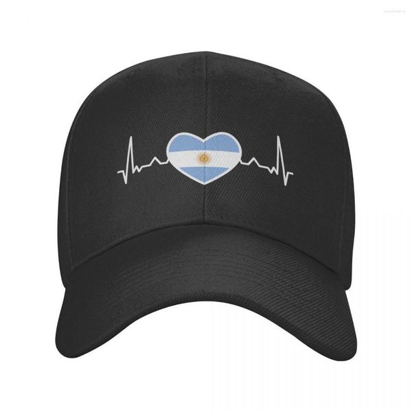 Bonés de bola Cool Heartbeat Bandeira da Argentina Boné de beisebol personalizado ajustável unissex Argentinian Proud Dad Hat verão Snapback