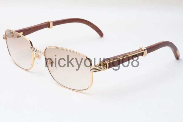 Sonnenbrillen Factory Outlet New Style Quadratische Holzsonnenbrille 7381148 Natürliche Holzbrille Größe 56-21-135 mm Premium-Luxus-Sonnenbrille x0710 x0828