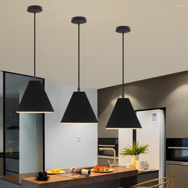 Pendelleuchten E27 Lampe Moderne Industrie Holz Lichter für Schlafzimmer Hängen Loft Nordic Aluminium Lampenschirm Glühbirne Küche