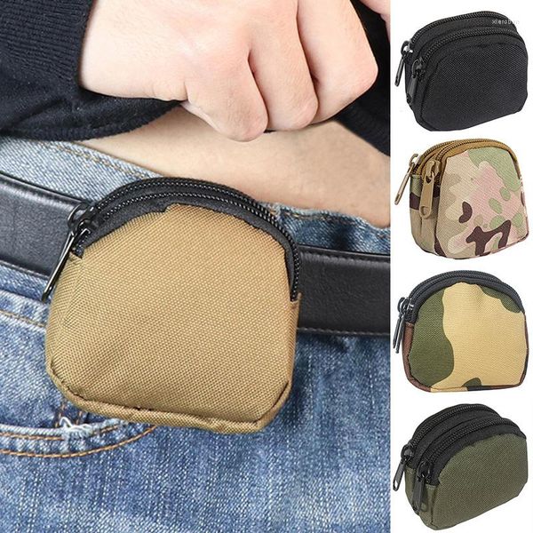 Depolama çantaları mini madeni para çantası anahtar kulaklık fermuarlı seyahat taşınabilir küçük çanta açık askeri bel