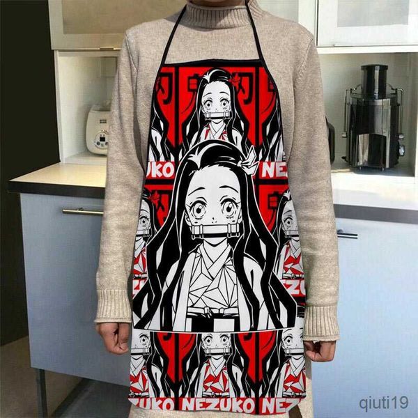 Gruppo cucina Kimetsu No Yaiba Apron Cucina A grembiuli per donne in tessuto Oxford Cleaning Accessori di cottura casa Apron R230710