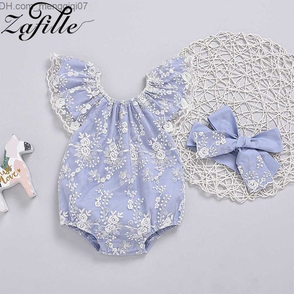 Pagliaccetti ZAFILE spalla pizzo ragazza bambino Felpa con cappuccio e cappello ragazza Indumento attillato adatto per i vestiti del neonato estate Baby Onesies Z230711