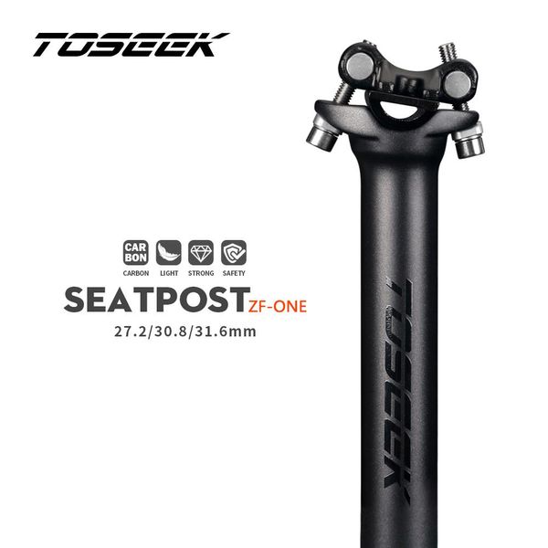 Postes toseek zfone selim de carbono 27.2/30.8/31.6mm preto fosco mtb/estrada bicicleta espigão comprimento 280mm tubo do assento peças da bicicleta