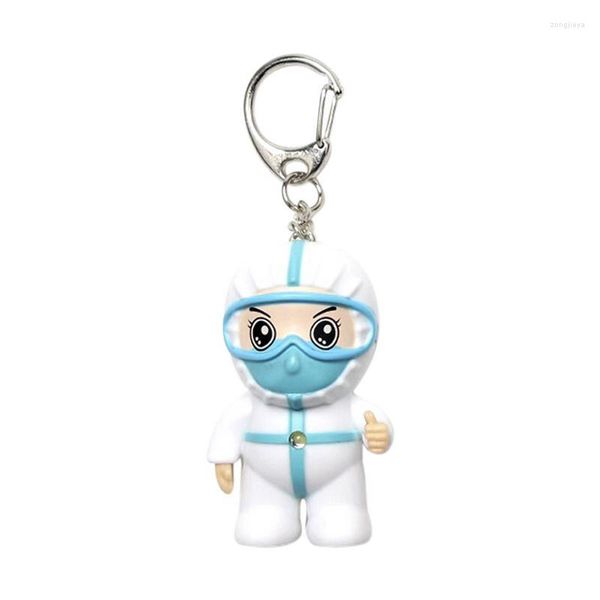 Ganci Portachiavi con angelo bianco Porta la luce della vita delle persone Regalo di Natale Souvenir Ciondolo Cartoon Mini Nurses Day Doctors Gift