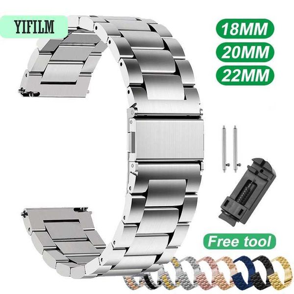 Uhrenarmband 18mm 20mm 22mm Uhrenarmband Fitbit Armband/Edelstahluhr Metallbänder für Samsung Huawei Fossil