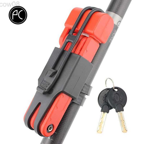 Serrature per bici PCycling Bicyc Lock Stainss Lega di acciaio Lucchetto pieghevole MTB Road Bike Anti-tht Anti-idraulico Shear Lock Key Lock Accessori HKD230710