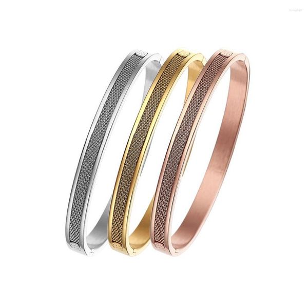 Braccialetto di alta qualità in acciaio inossidabile Bracciale netto Trendy 6mm 8mm Braccialetti di amicizia per le donne Matrimoni Gioielli per feste Accessori vintage