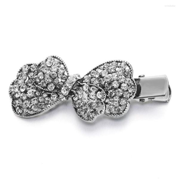 Fermagli per capelli Squisito Barrette Elegante clip Moda strass Forcine per capelli in cristallo per donne Ragazze Spilli Fiore scintillante DF162