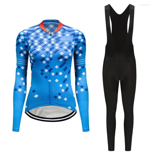 Racing Sets Herbst Mountainbike Kleidung Set Frauen 2023 Langarm BIB Hosen Fahrrad Kleidung Weibliche Kleid Radfahren Jersey Anzug Sport Tragen