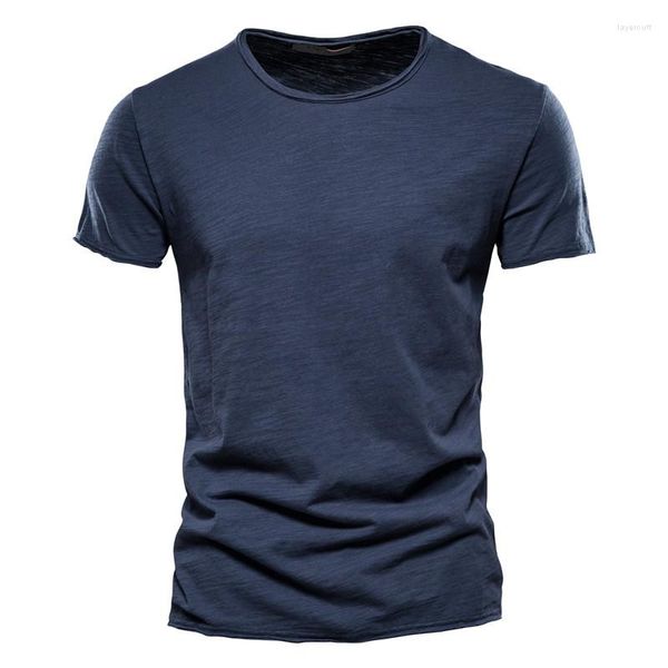 Herren-T-Shirts, Sommer-T-Shirt mit Rundhalsausschnitt, modisch, einfarbig, kurzärmelig, Baumwolle, leicht, lässig, Stretch, S-5XL, 2023, Streetwear