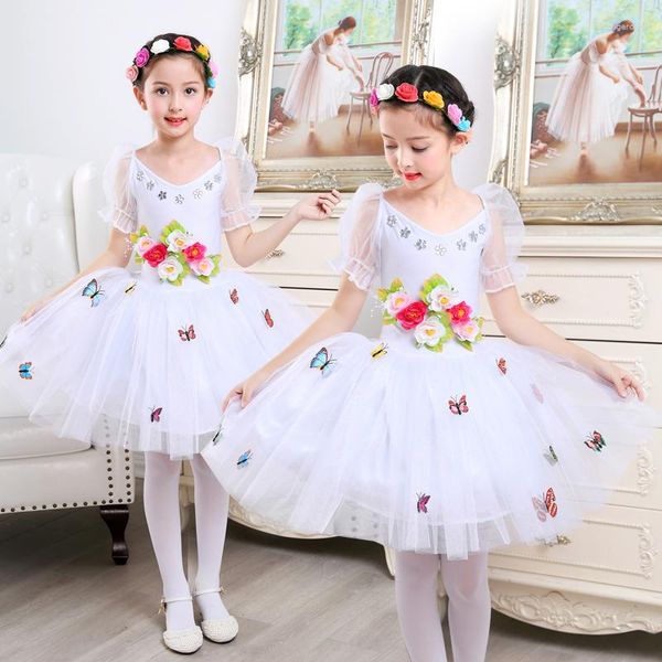 Vestimenta de Palco Moda Performance Infantil Vestido Menina Princesa Coro Jardim de Infância Dança Traje de Lantejoulas