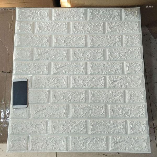 Adesivos de parede 77 70 cm 3D tijolo DIY auto-espuma cobertura à prova d'água papel de parede para fundo de TV crianças decoração de sala de estar