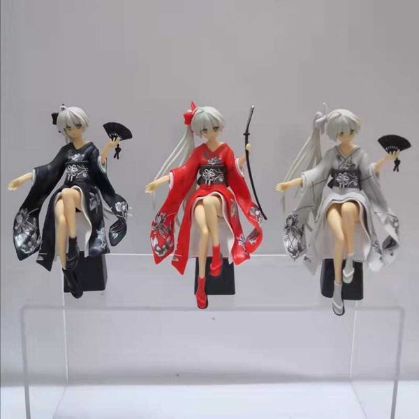 Figuras de brinquedo de ação 15cm anime jogo quimono fã com base figura de ação modelo brinquedos carro ornamentos boneca presentes