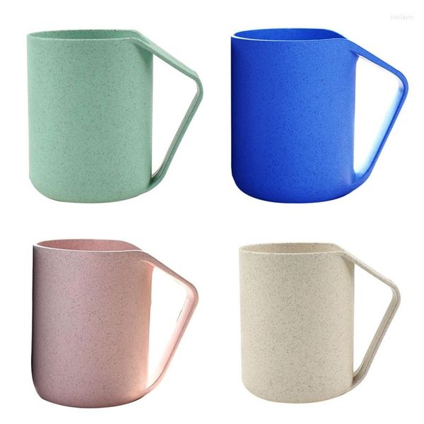 Tazze Set di 1 4 colori Tazza di plastica biodegradabile in paglia di grano salutare ecologica per cucina Acqua Caffè Latte Succo Tè