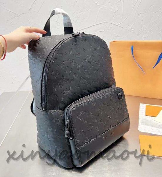 Fashion Designer Black Grey Backpack Retro Art Zaino con borsa impermeabile Travel School Unisex