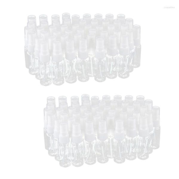 Frascos de armazenamento AD-100-Pack Vazio Plástico Transparente Névoa Fina Spray Com Microfibra Pano De Limpeza 20Ml Recipiente Recarregável