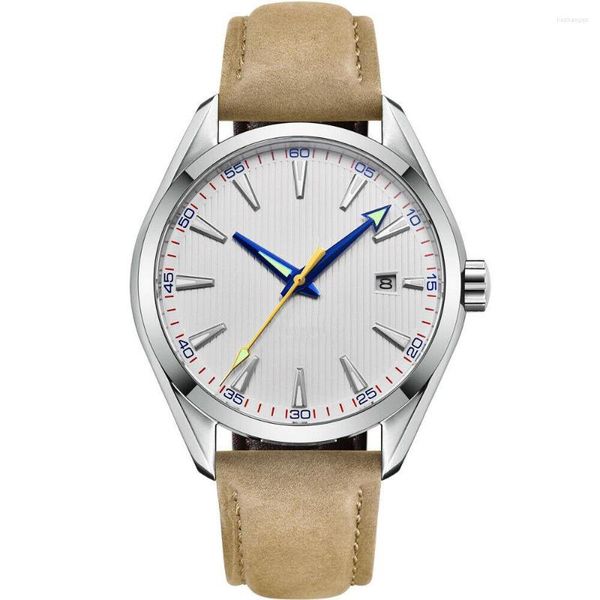 Relógios de Pulso 41mm Relógio Masculino Mostrador Estéril NH35/MIYOTA Movimento Automático Calendário Data Vidro de Safira Relógio de Pulso Relógio de Luxo