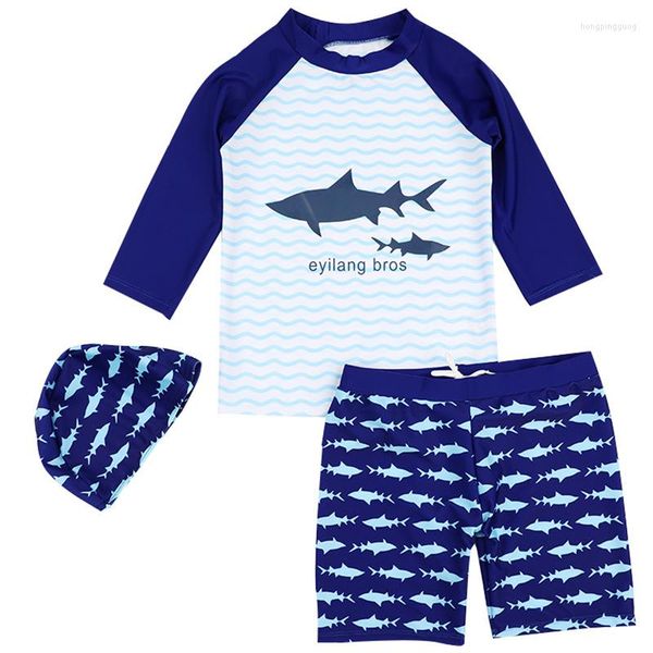 Costumi da bagno da donna Boy Due pezzi Suit 2-13 anni UPF50 Costume da bagno a maniche lunghe per bambini 2023 Kid Cool Cartoon Beachwear Bathing