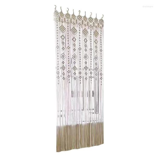 Cortina boho macramê cortinas de algodão porta tapeçaria divisor parede pendurar arte para sala de estar quarto decoração de casa cenários de casamento