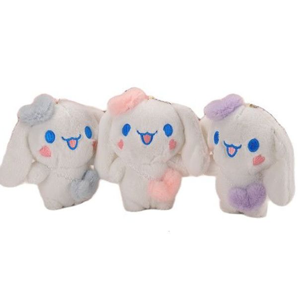 Portachiavi peluche all'ingrosso 30pcslot 4 pollici animale del fumetto cane bianco peluche simpatico cagnolino farcito piccoli pendenti portachiavi regali 230707