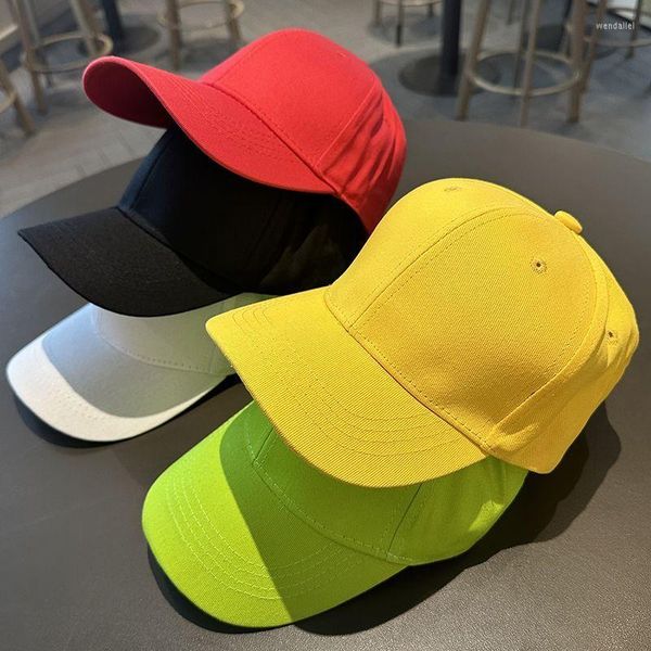 Berretti Fashion Simple Yellow Peaked Cap For Men 2023 Summer Spring Cappello da baseball bianco regolabile Sun Kpop Y2k Charm Arrivo