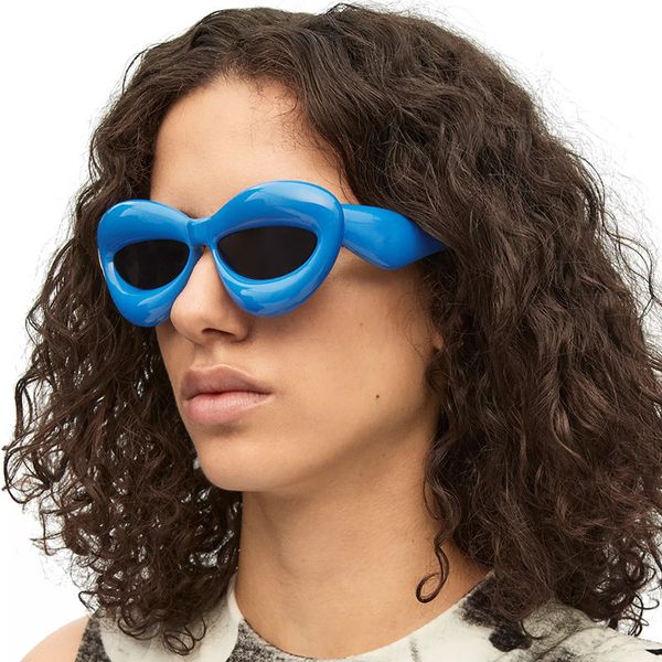 Moda Şeker Renk Dudak Güneş Gözlüğü Adam Vintage Marka Tasarımcı Güneş Gözlükleri Erkek Retro Kişilik Y2K Benzersiz Oculos de Sol