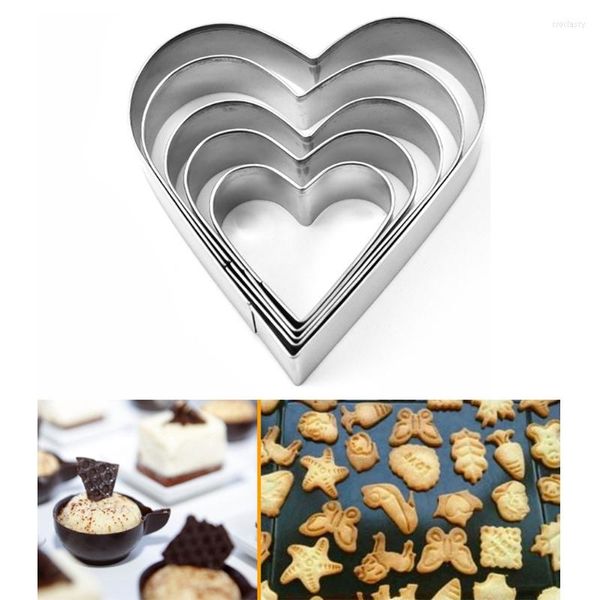 Stampi Cottura 5/10 Pz Set Stampi Biscotti A Forma Di Cuore Dolce Goccia In Acciaio Inox