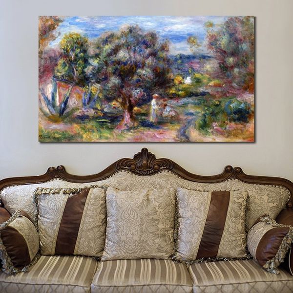 Leinwand-Wandkunst, Aloe-Pflückung bei Cagnes, Pierre Auguste Renoir, Gemälde, handgefertigtes Öl-Kunstwerk, modernes Studio-Dekor