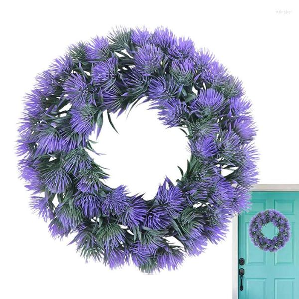 Fiori Decorativi Ghirlande Di Lavanda Per La Porta D'ingresso Ghirlanda Di Fiori Viola Artificiali Con Foglie Verdi Fattoria Rustica Primavera Estate