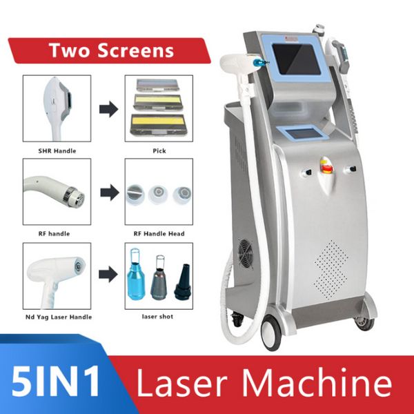 Elight (IPL+RF) омоложение кожи ND-YAG Лазер Q-Switch Tattoo Remover ND YAG FOCUS LASER LASER Омоложение лица Лучшее влияние