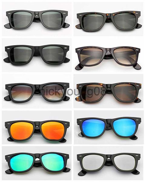 Occhiali da sole di alta qualità 50mm 54mm taglia Occhiali da sole Uomo Donna Montatura in acetato Lenti in vetro reale Donna Uomo Occhiali da sole Oculos De Sol x0710