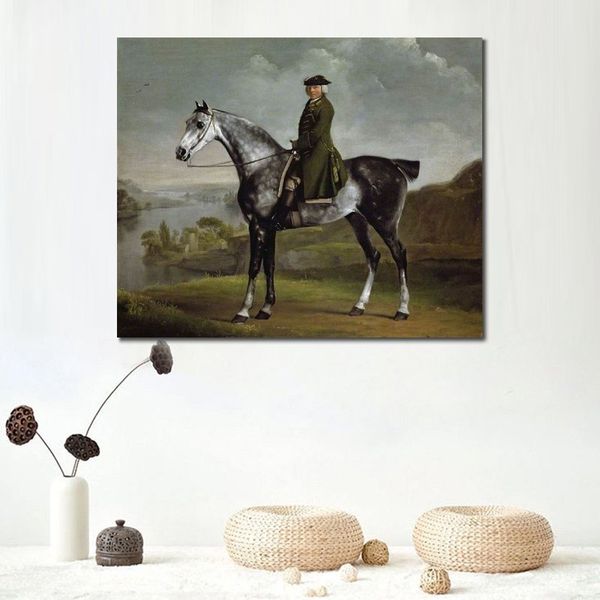 Klassisches Porträt auf Leinwand, Pferdelandschaft, Joseph Smyth, Esquire, George Stubbs, Gemälde, handgemaltes Hotelzimmer-Dekor