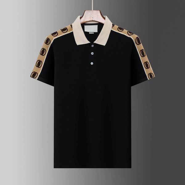 Polos masculinos de verão Camisas de grife curtas GU Polo Man Luxur tops de marca com listras no pescoço Camisetas unissex Streewear mangas curtas M-3XL