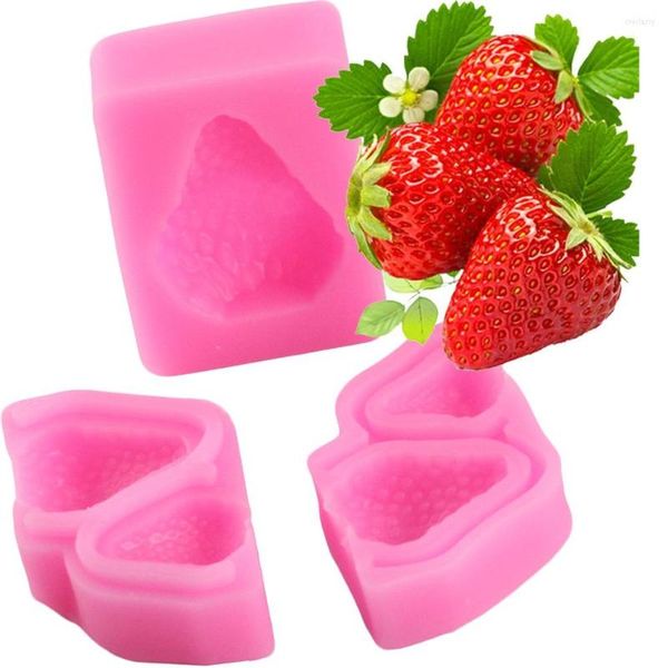 Stampi da forno 2 pezzi Stampo per torta in silicone alla fragola Stampo per fondente Strumenti per pasticceria fai da te Accessori per la cucina Cioccolato Gumpaste