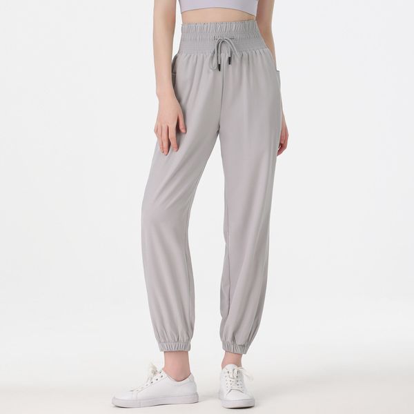 lu Pantaloni da jogging da donna Yoga Pantaloni da jogging da donna morbidi a vita alta Pantaloni da jogging da donna ll9051 Grigio