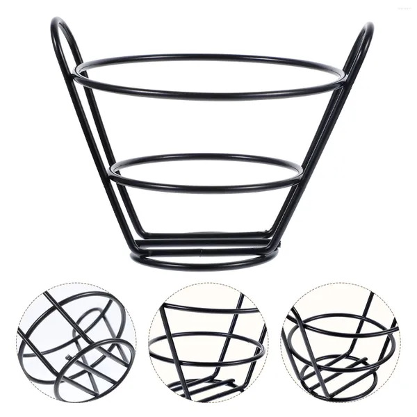 Set di stoviglie Cestino affusolato per snack Patatine fritte Supporto per stand Contenitore per negozi Fry Chips in metallo Rack Frittura Multifunzione