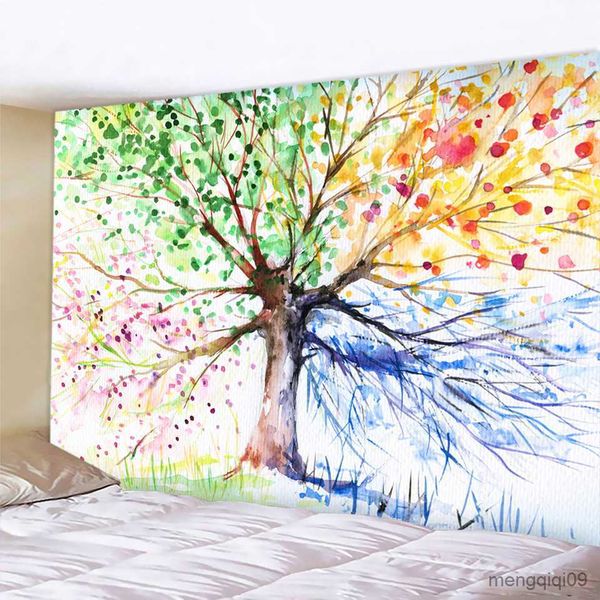 Tapeçarias elegantes tapeçaria nórdica simples árvore da vida tapeçaria paisagem papel de parede arte da parede almofada de decoração para casa pingente r230710